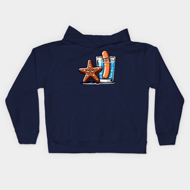 Chocolate Starfish & Hot Dog Flavored Water Kids Hoodie by Spagoo